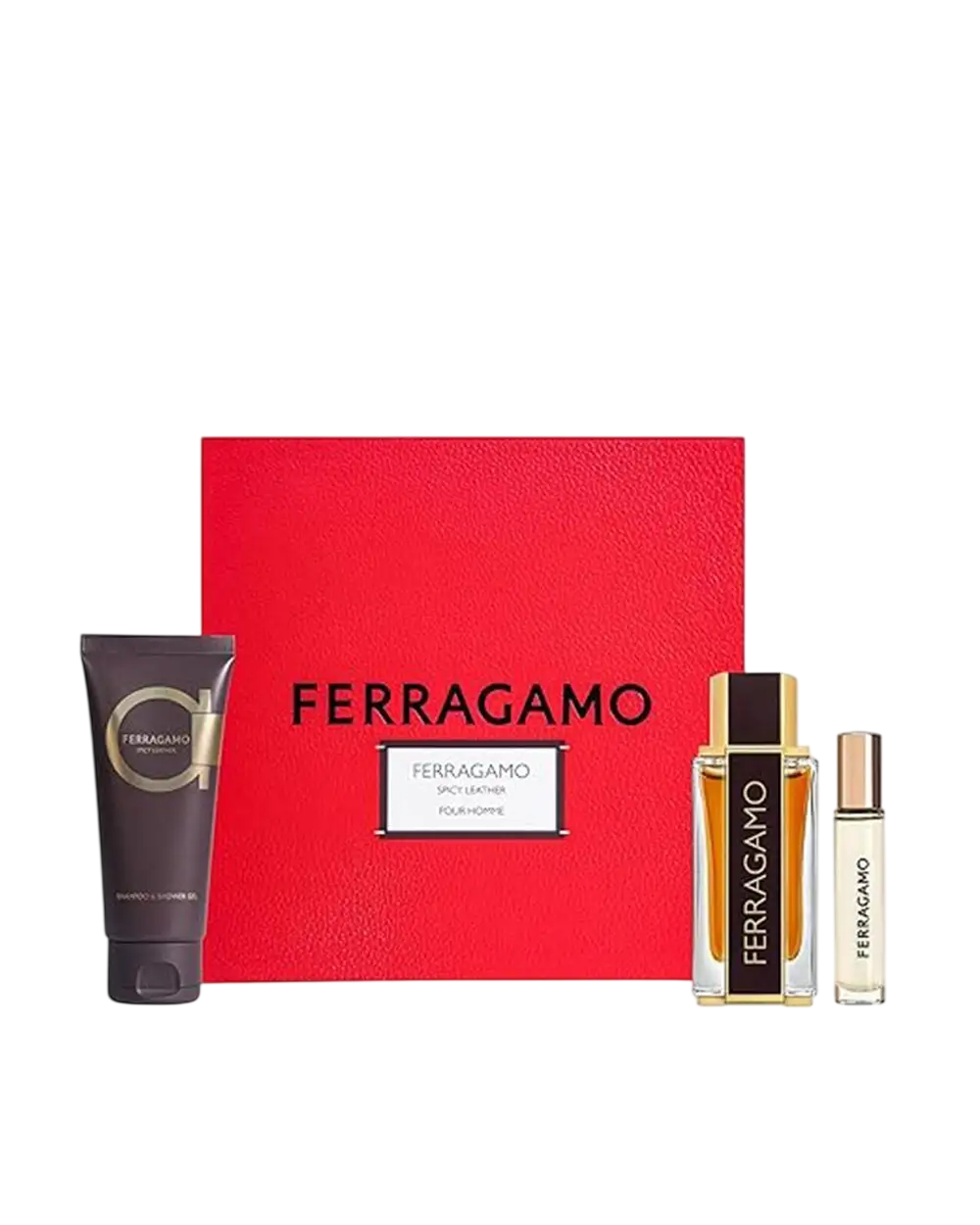 Salvatore Ferragamo Salvatore Ferragamo Set Salvatore Ferragamo: Ferragamo Spicy Leather 15 ml + Ferragamo Spicy Leather 100 ml + Ferragamo Spicy Leather Shower Gel For All Skin Types 15 мл - Парфюмна Вода за Мъже 1