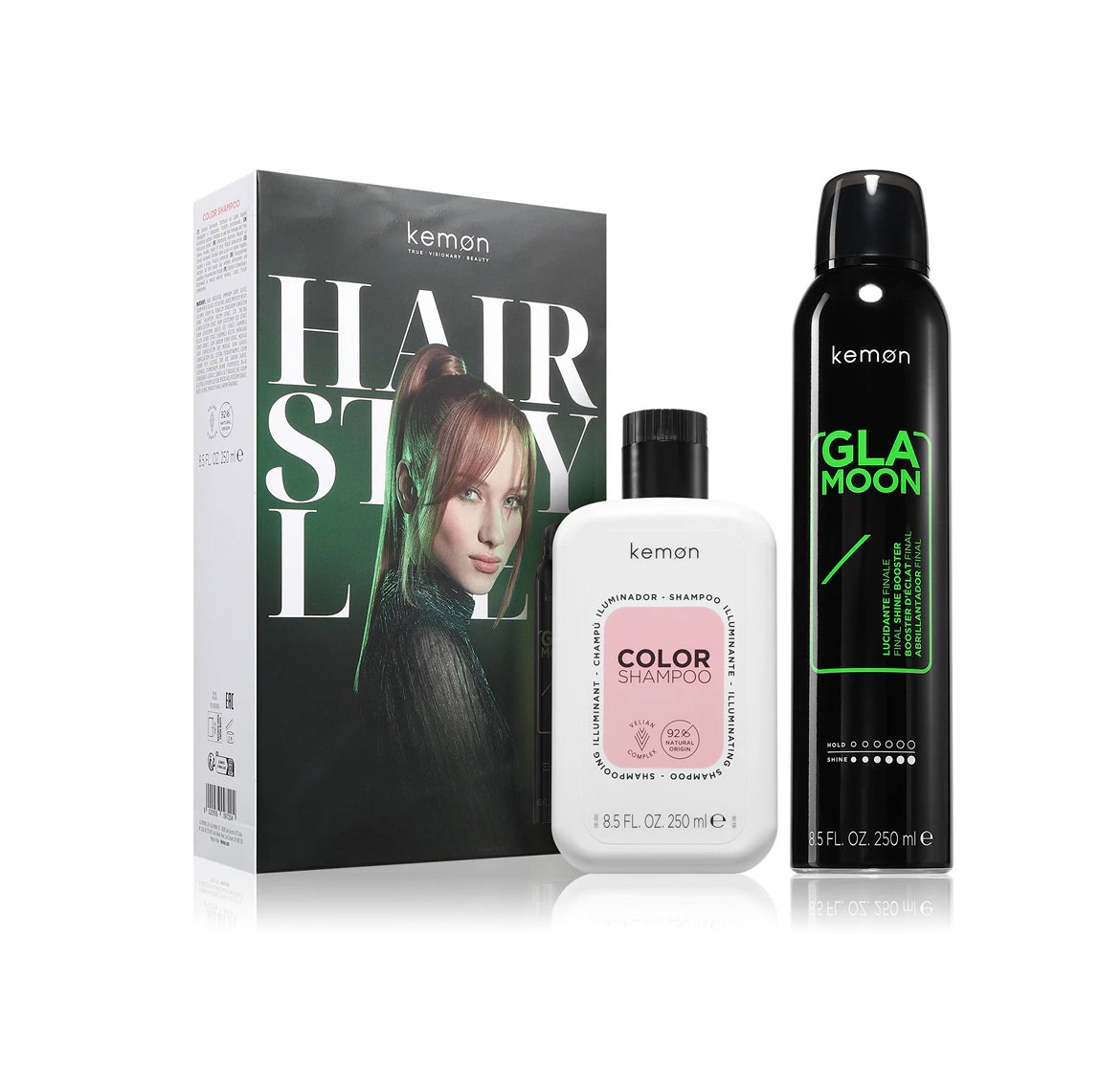 Kemon Kemon Styling Glamoon Shine — Блестящ, цветно защитен шампоан за боядисана коса, 250 мл КОМПЛЕКТ 1