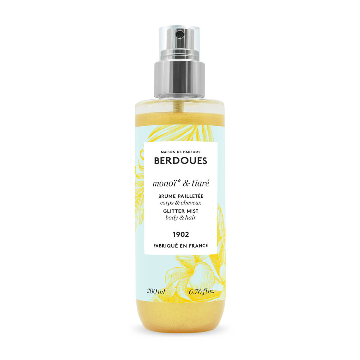 Parfums Berdoues Parfums Berdoues Monoi & Tiare Glittery Fragrance Water For Hair & Body 200 мл - ТЕСТЕР 1