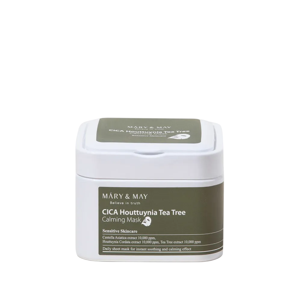 Mary and May Mary and May CICA Houttuynia Tea Tree — Успокояваща и овлажняваща платнена маска за лице седмична или при нужда, 30 бр. 1