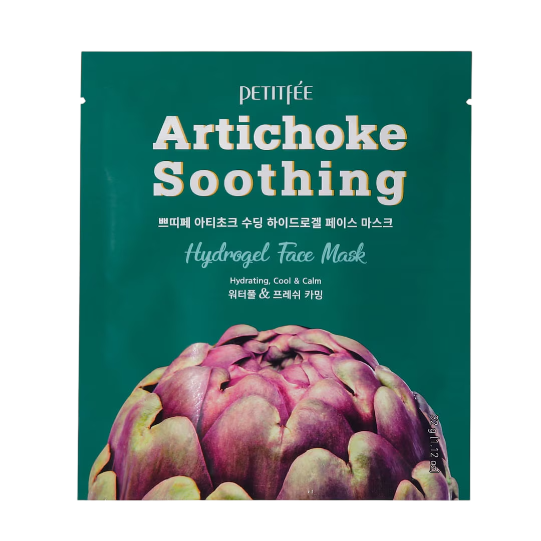 Petitfee Petitfee Artichoke Soothing Hydrogel — Успокояваща платнена маска за лице, 32 г 1