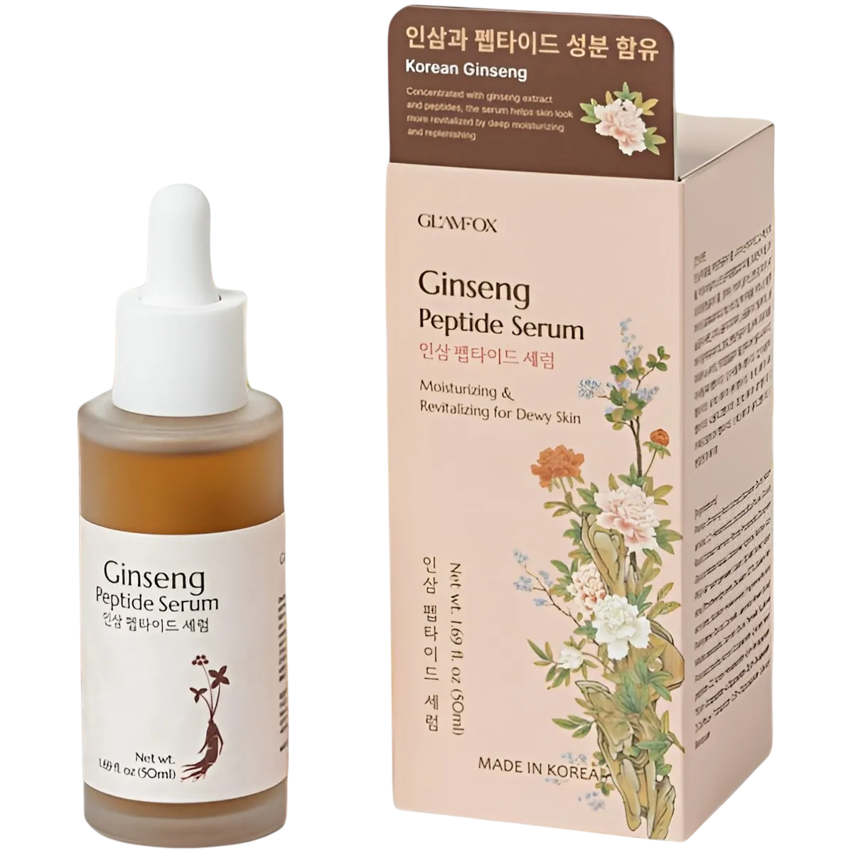 Glamfox Glamfox Ginseng Peptide — Серум против стареене дневен, 50 мл 2