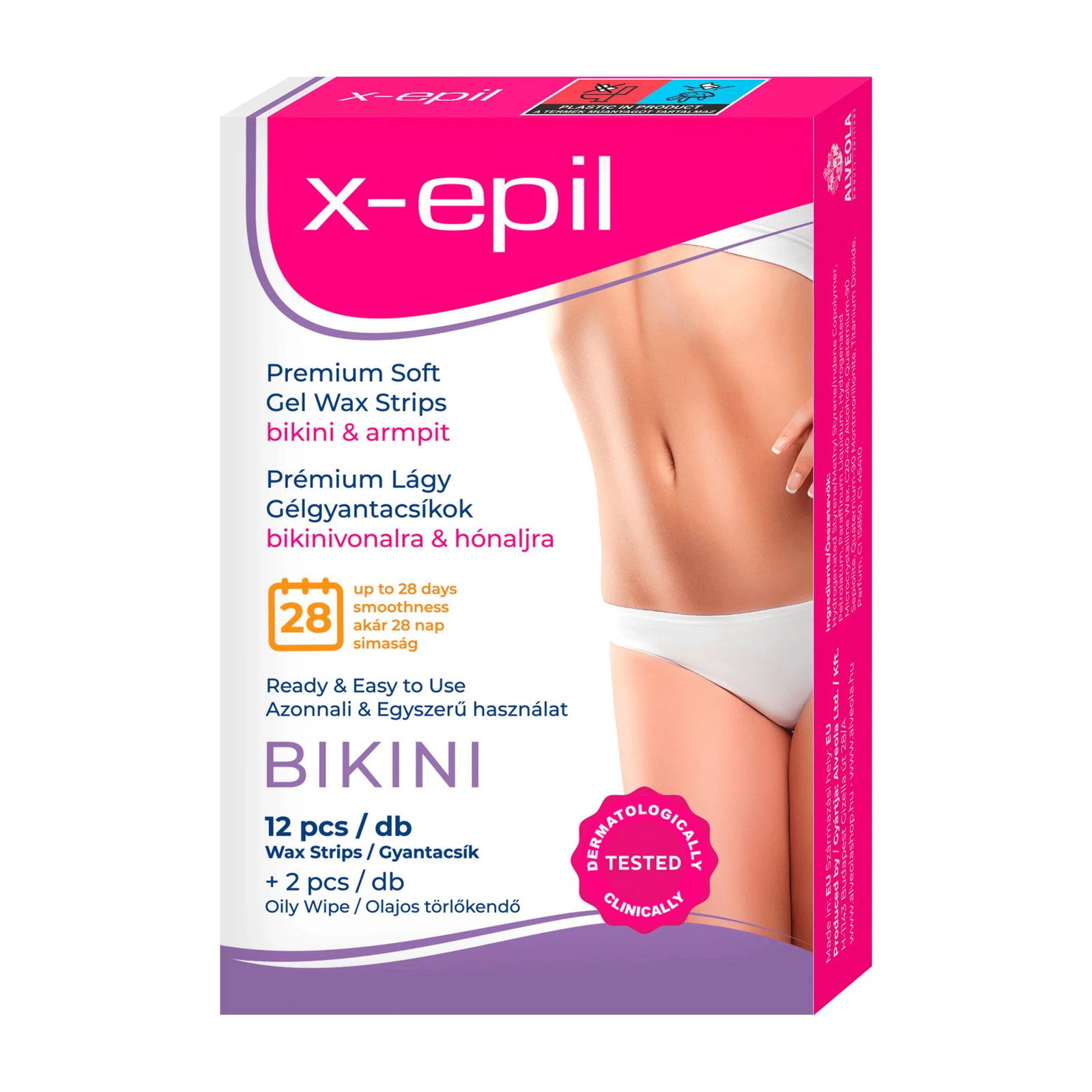 X-Epil X-Epil Silky Finish Hair Removal Wax Strips For Underarms & Bikini Area 12 pcs 1