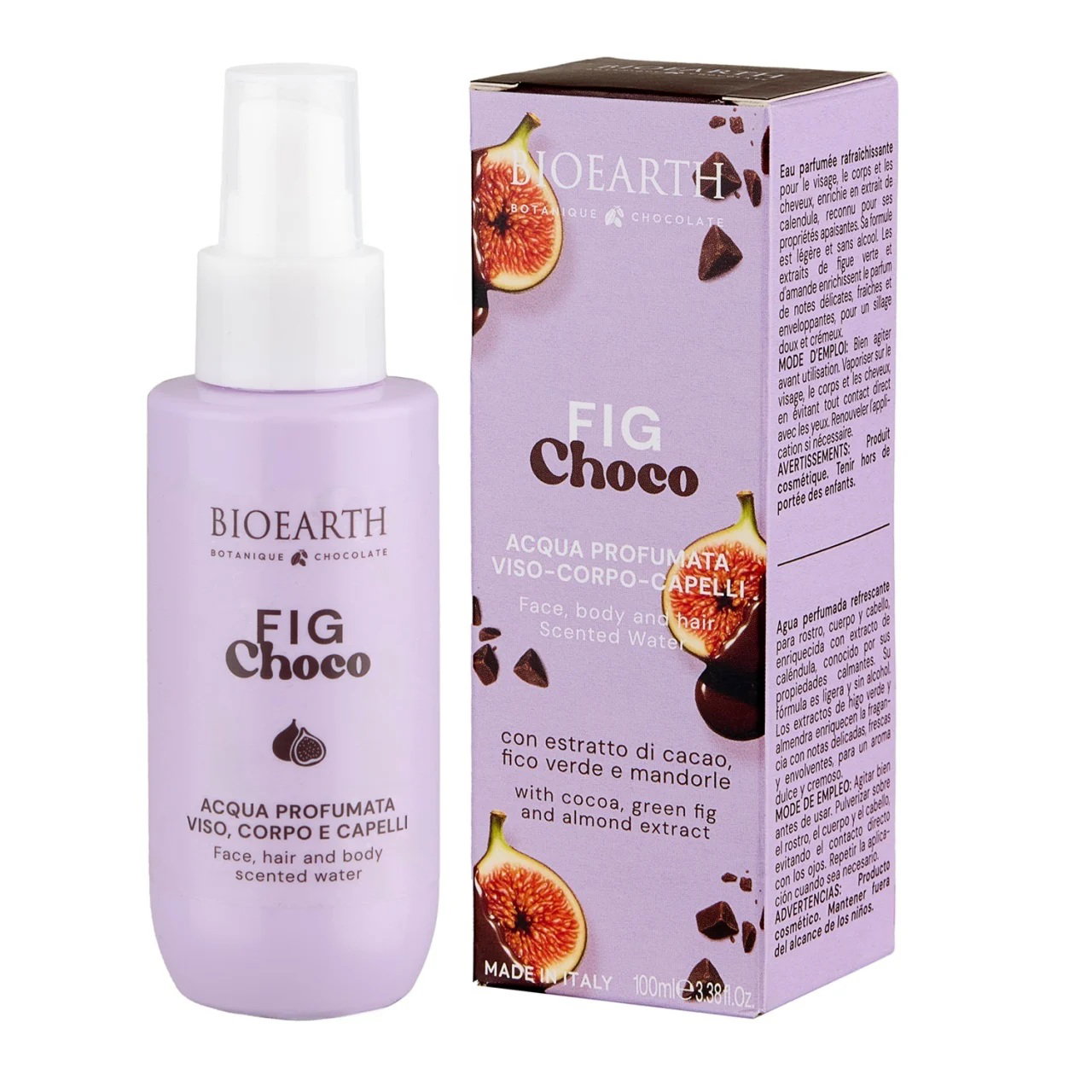 Bioearth Bioearth Fig Choco Refreshing Mist — Освежаващ спрей за лице, тяло и коса, 100 мл 1