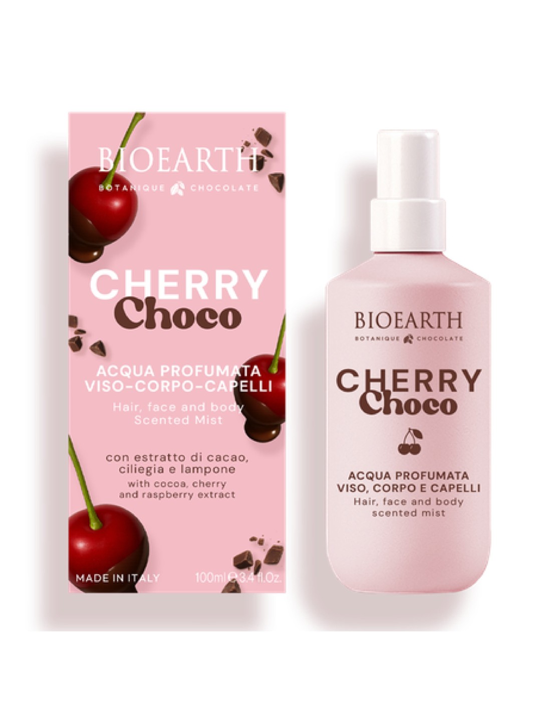 Bioearth Bioearth Cherry Choco Refreshing Mist — Освежаващ спрей за лице, тяло и коса, 100 мл 1