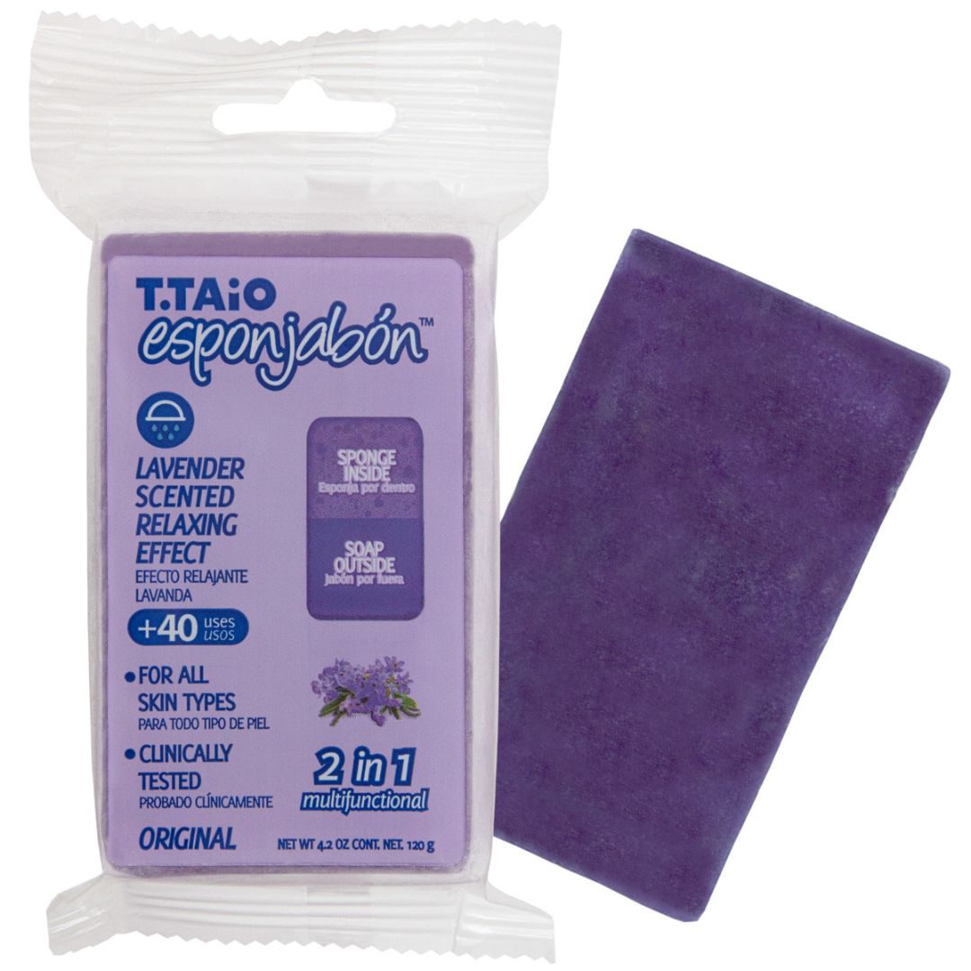 Esponjabon Esponjabon Lavender Relaxing Soap & 2-In-1 For Face — Успокояваща гъба за грим, 120 г 1