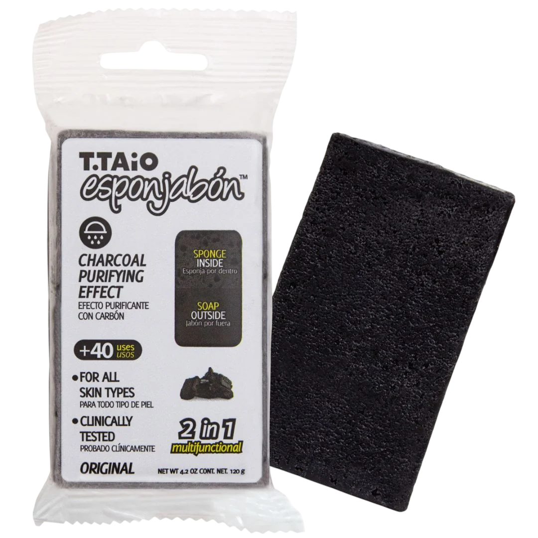 Esponjabon Esponjabon Charcoal Purifying Soap & 2-In-1 For Face — Дълбоко почистваща гъба за грим, 120 г 1