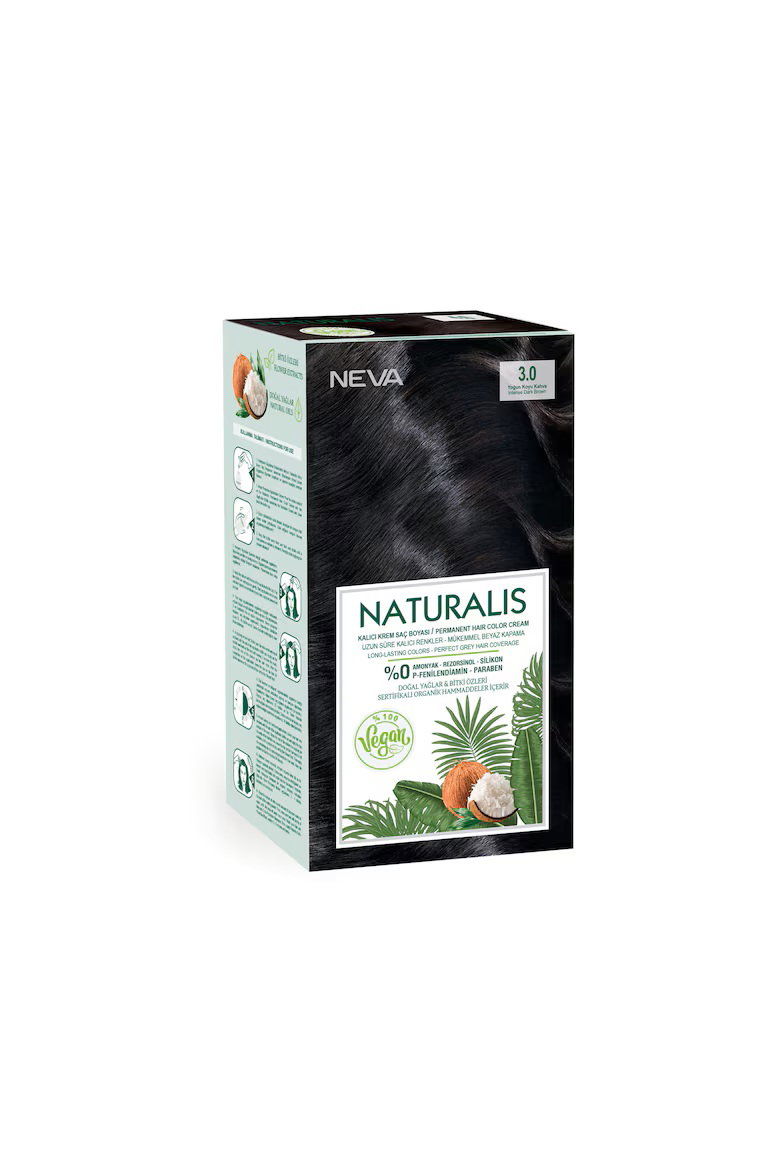 Neva Neva Naturalis — Боя за коса, 150 мл — 3.0 Intense Dark Brown 1