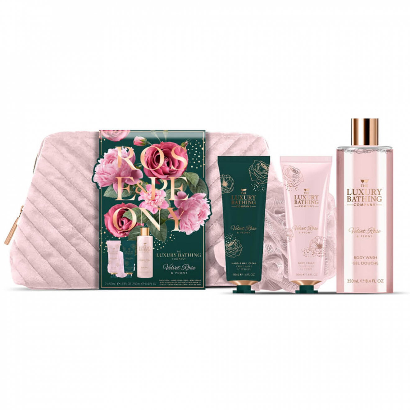 The Luxury Bathing Company The Luxury Bathing Company Velvet Rose & Peony — Почистващ и освежаващ крем за ръце за всеки тип кожа, 250 мл КОМПЛЕКТ 1