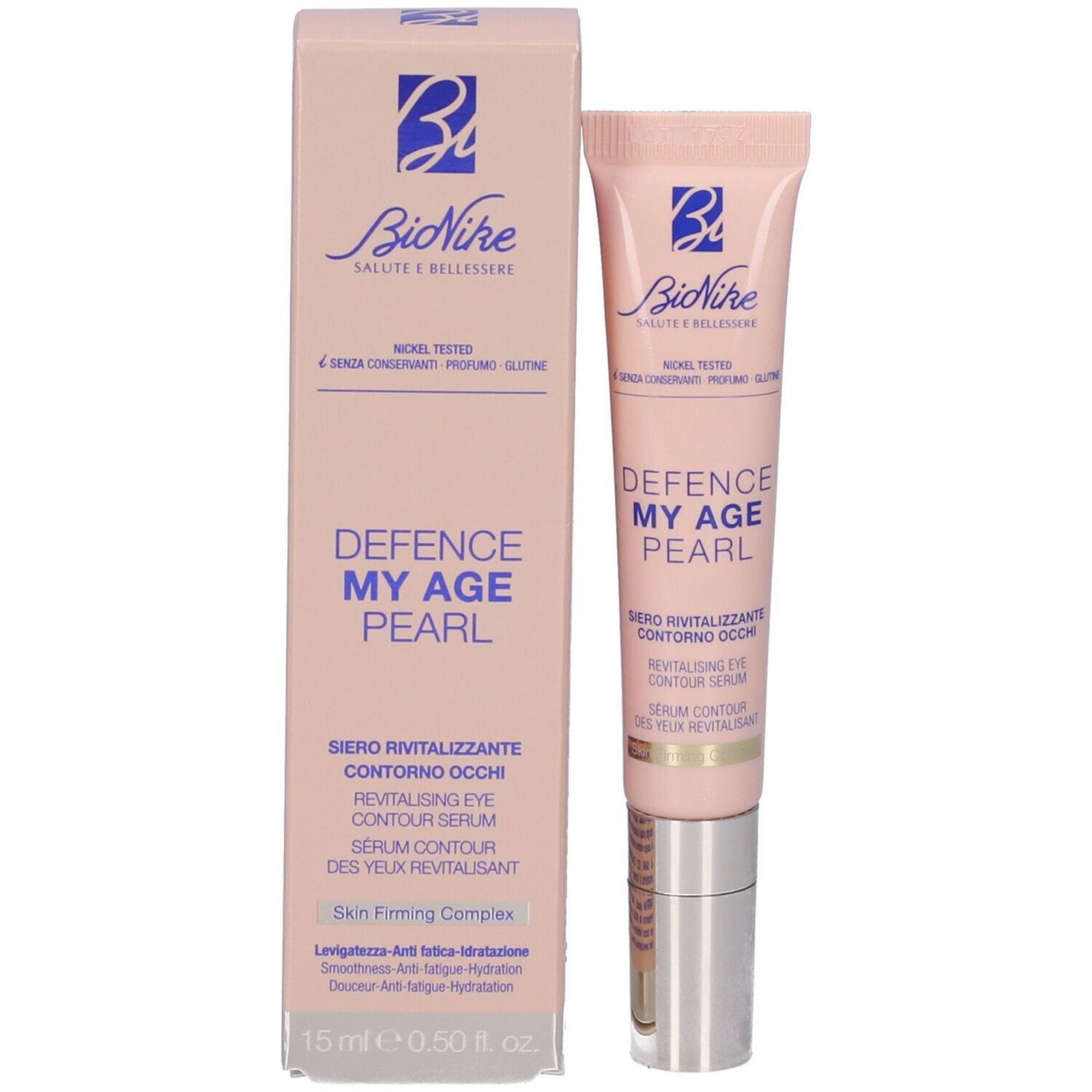 BioNike BioNike Defence My Age Pearl — Серум против бръчки стягащ и ревитализиращ за околоочен контур, дневен и нощен, 15 мл 2