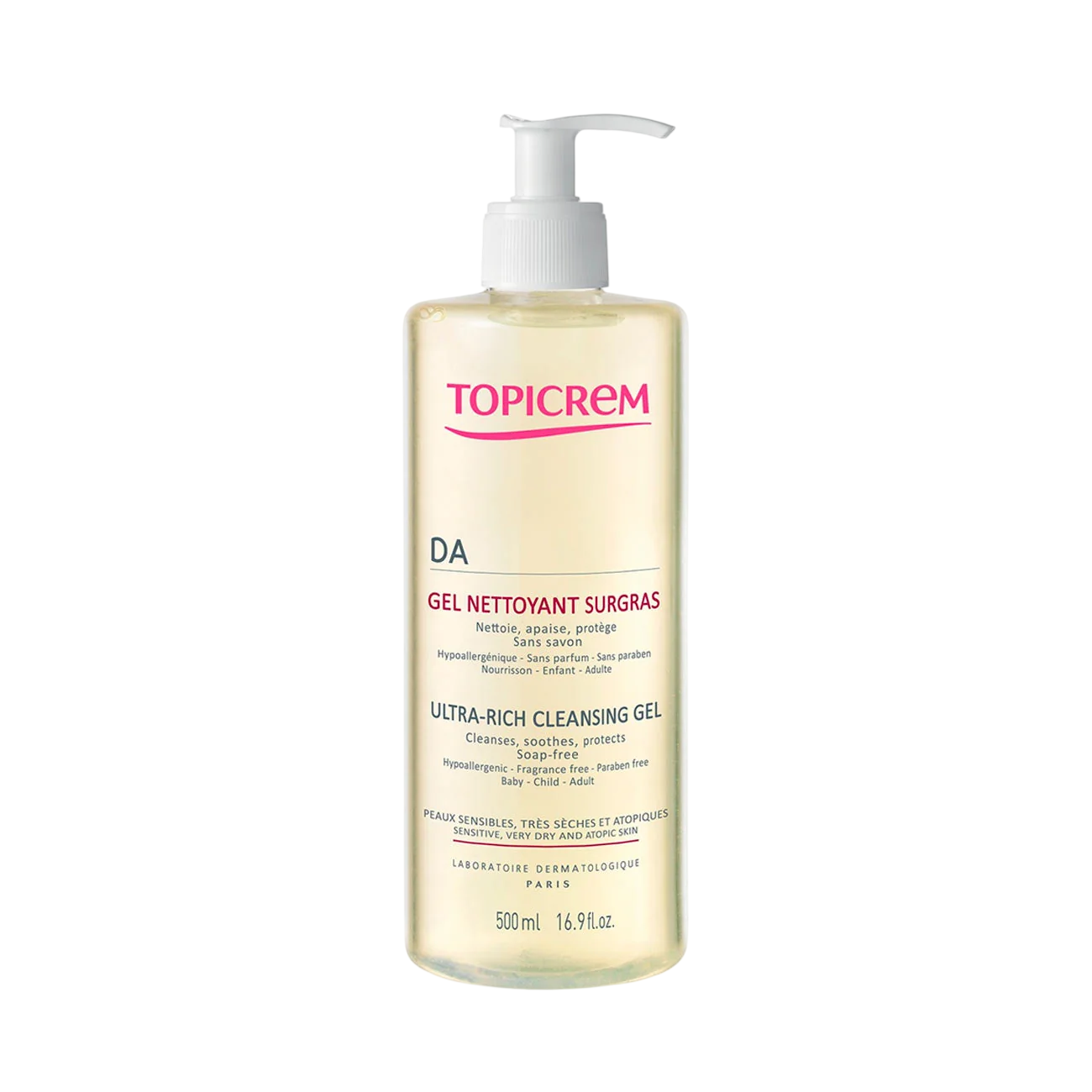 Topicrem Topicrem DA Ultra Rich Cleansing Soothing & Protecting — Успокояващ и защитен почистващ гел, 500 мл 1