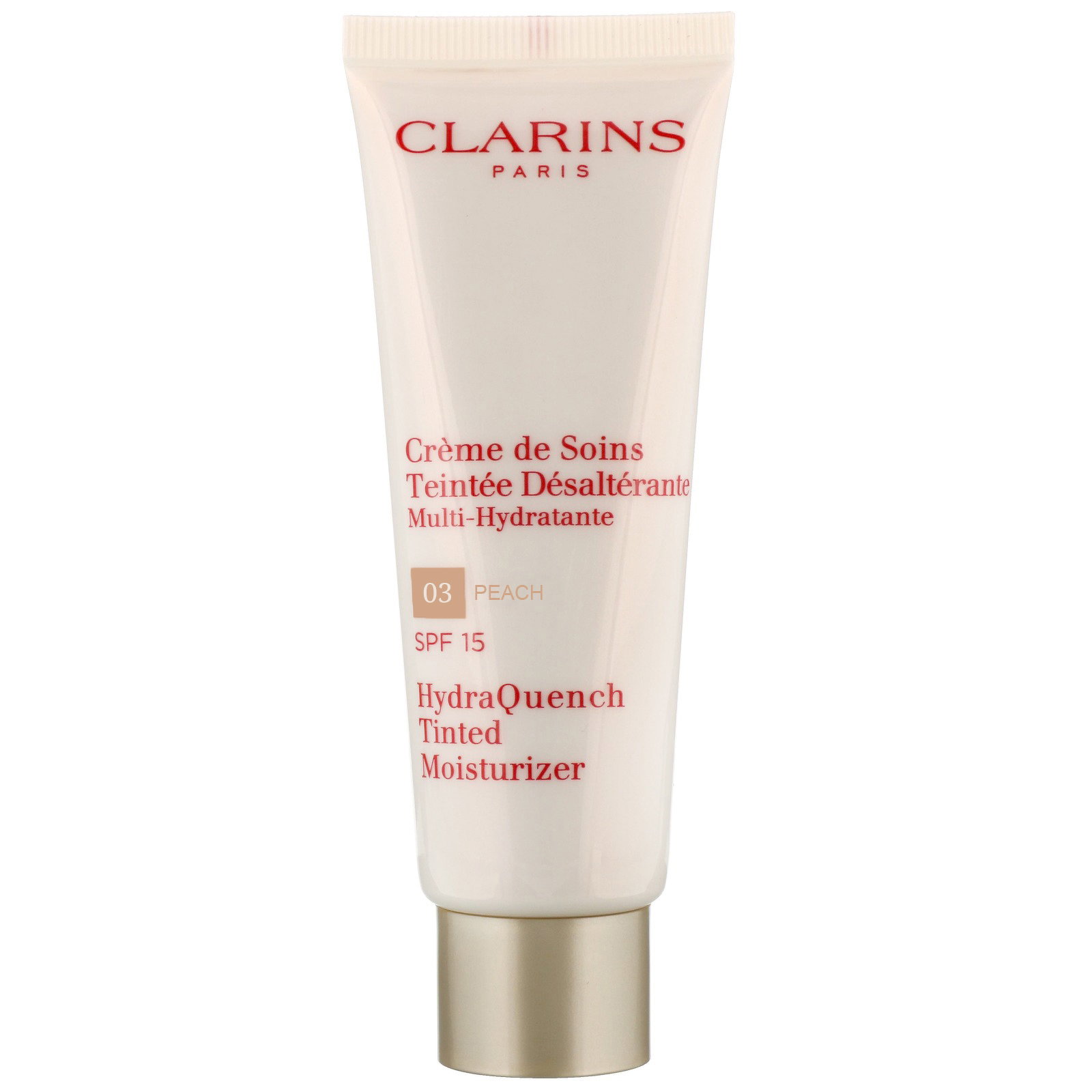 Clarins Clarins Hydraquench — Хидратиращ фон дьо тен с SPF 15, 50 мл ТЕСТЕР — 03 Peach 1