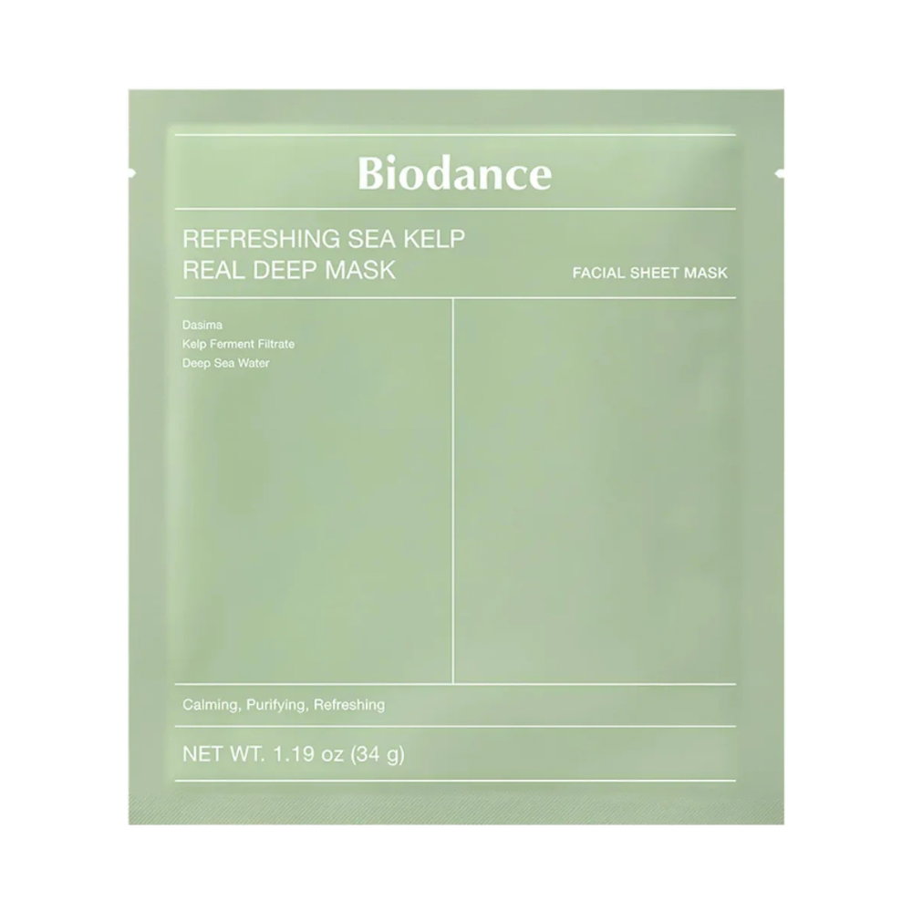 Biodance Biodance Refreshing Sea Kelp — Освежаваща, дълбоко почистваща платнена маска за лице, 34 г 1