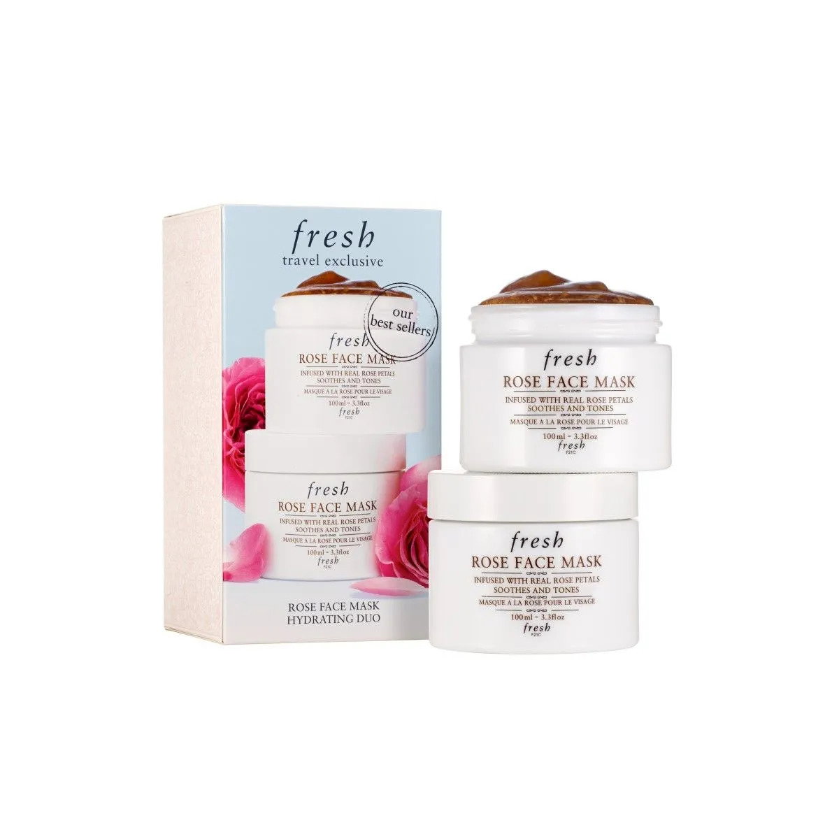 Fresh Fresh Rose — Успокояваща и тонизираща маска за лице КОМПЛЕКТ 2 бр. 1